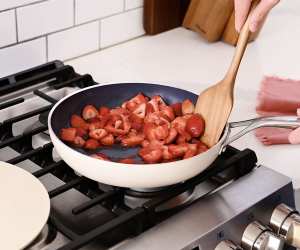 Kilne Everything Pan with strawberries making a meringue